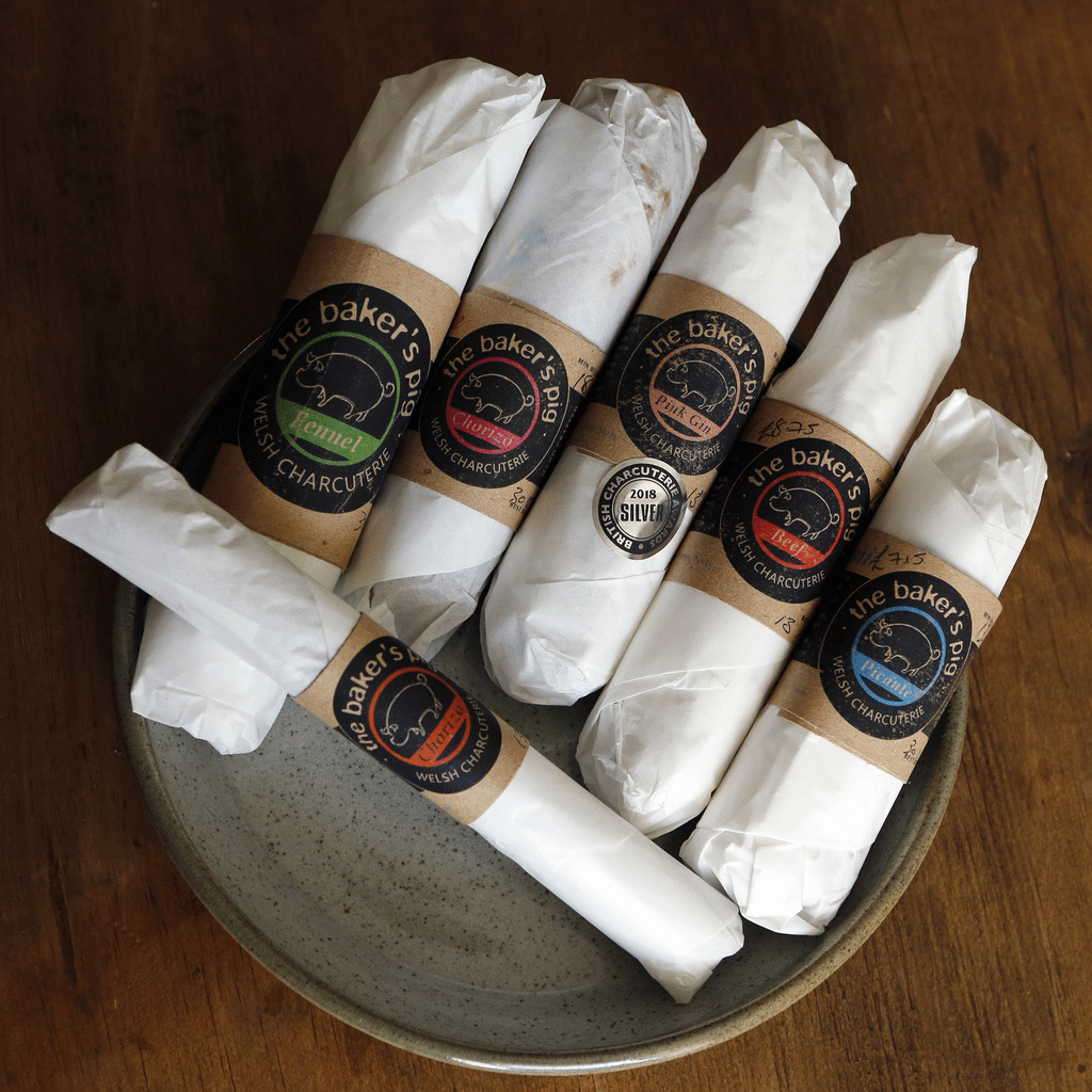 selection of wrapped salami