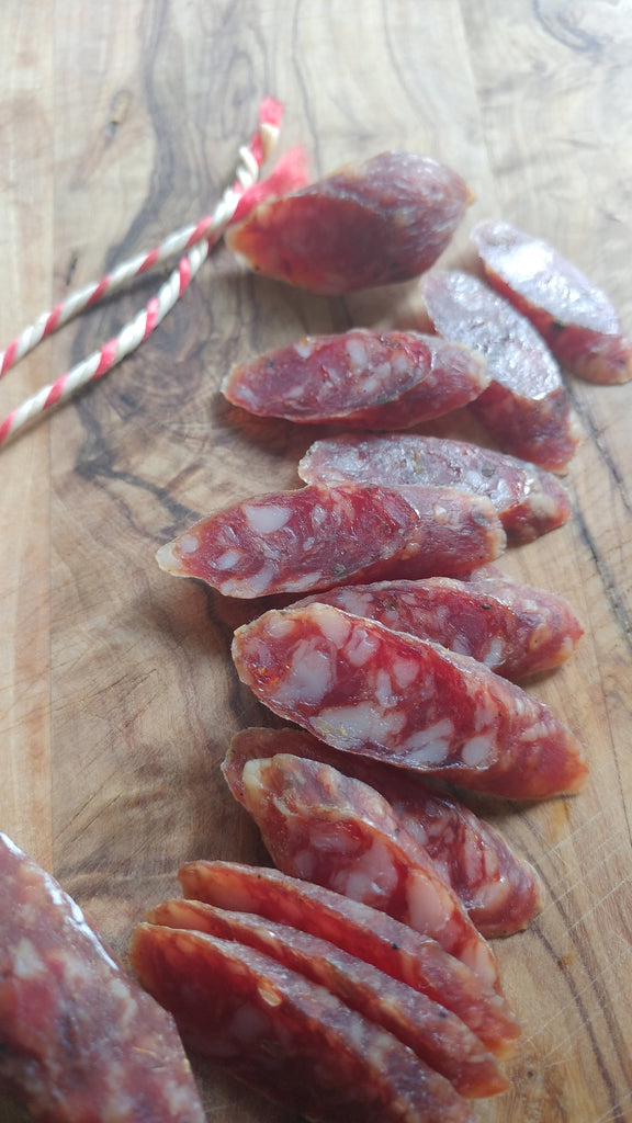 chopped snacking salami